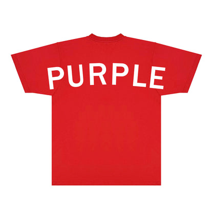 Purple Oversized Letter Graphic T-Shirt Short Sleeve Casual Streetwear Tee PUR083