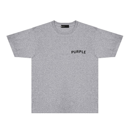 Purple Oversized Letter Graphic T-Shirt Short Sleeve Casual Streetwear Tee PUR083