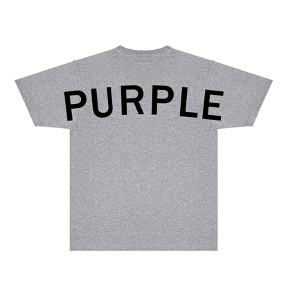 Purple Oversized Letter Graphic T-Shirt Short Sleeve Casual Streetwear Tee PUR083