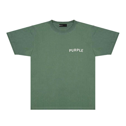 Purple Oversized Letter Graphic T-Shirt Short Sleeve Casual Streetwear Tee PUR083