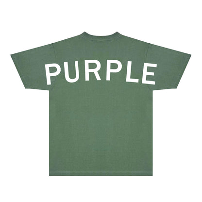Purple Oversized Letter Graphic T-Shirt Short Sleeve Casual Streetwear Tee PUR083