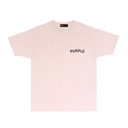 Purple Oversized Letter Graphic T-Shirt Short Sleeve Casual Streetwear Tee PUR083