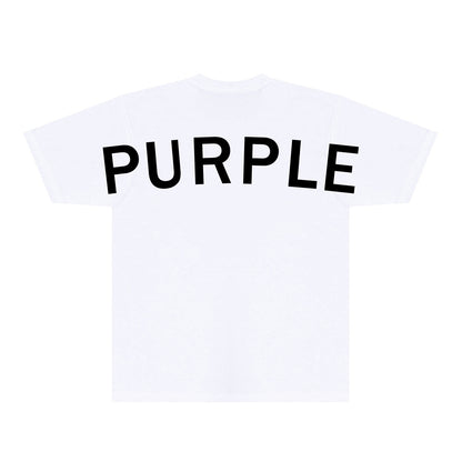 Purple Oversized Letter Graphic T-Shirt Short Sleeve Casual Streetwear Tee PUR083