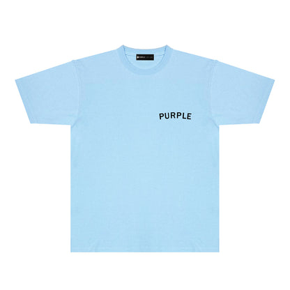 Purple Oversized Letter Graphic T-Shirt Short Sleeve Casual Streetwear Tee PUR083