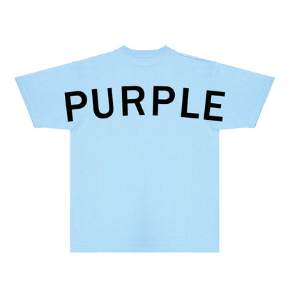 Purple Oversized Letter Graphic T-Shirt Short Sleeve Casual Streetwear Tee PUR083