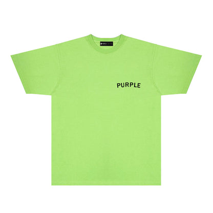 Purple Oversized Letter Graphic T-Shirt Short Sleeve Casual Streetwear Tee PUR083