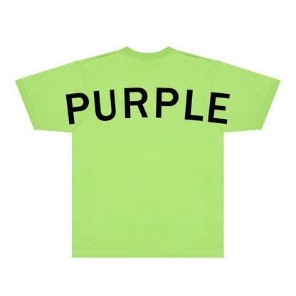 Purple Oversized Letter Graphic T-Shirt Short Sleeve Casual Streetwear Tee PUR083