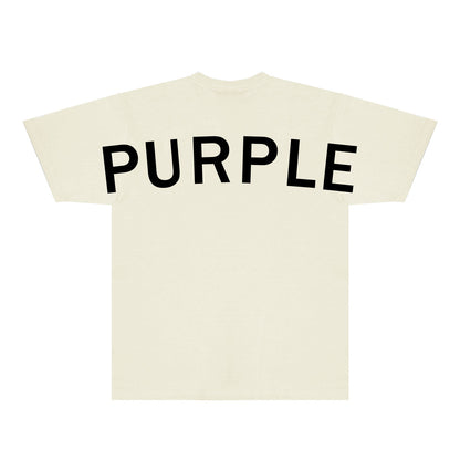 Purple Oversized Letter Graphic T-Shirt Short Sleeve Casual Streetwear Tee PUR083