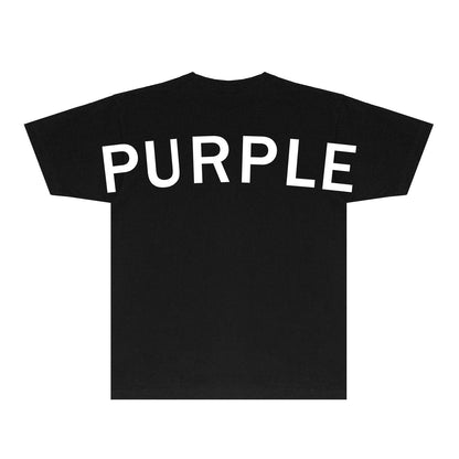 Purple Oversized Letter Graphic T-Shirt Short Sleeve Casual Streetwear Tee PUR083