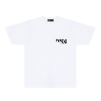 Purple Oversized Graffiti Graphic T-Shirt Short Sleeve Casual Streetwear Tee PUR084
