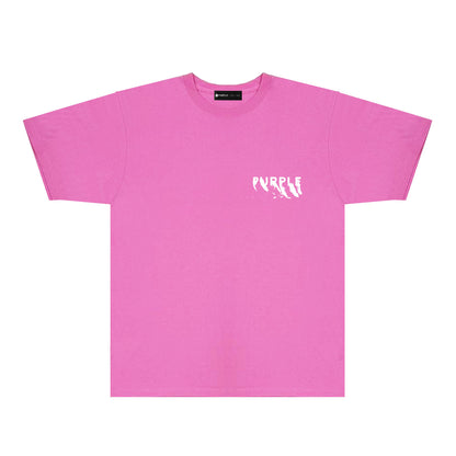 Purple Oversized Graffiti Graphic T-Shirt Short Sleeve Casual Streetwear Tee PUR084