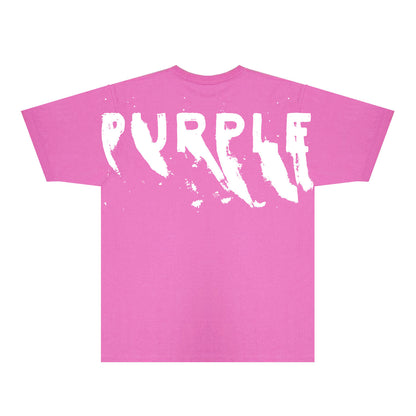 Purple Oversized Graffiti Graphic T-Shirt Short Sleeve Casual Streetwear Tee PUR084