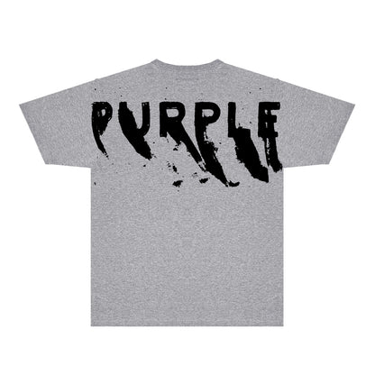 Purple Oversized Graffiti Graphic T-Shirt Short Sleeve Casual Streetwear Tee PUR084