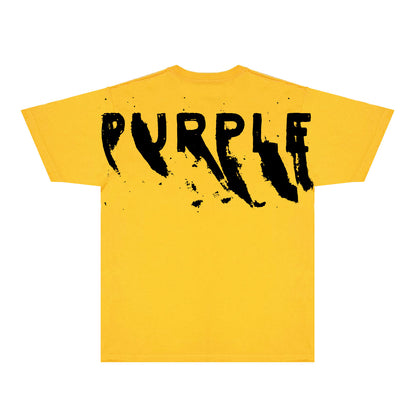 Purple Oversized Graffiti Graphic T-Shirt Short Sleeve Casual Streetwear Tee PUR084
