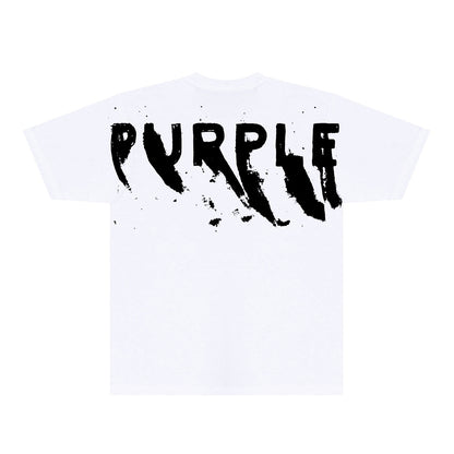 Purple Oversized Graffiti Graphic T-Shirt Short Sleeve Casual Streetwear Tee PUR084