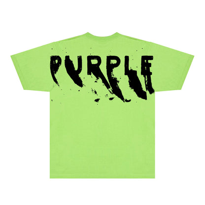 Purple Oversized Graffiti Graphic T-Shirt Short Sleeve Casual Streetwear Tee PUR084
