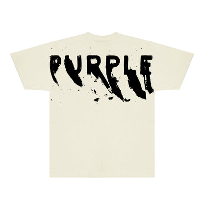 Purple Oversized Graffiti Graphic T-Shirt Short Sleeve Casual Streetwear Tee PUR084