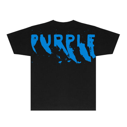 Purple Oversized Graffiti Graphic T-Shirt Short Sleeve Casual Streetwear Tee PUR084