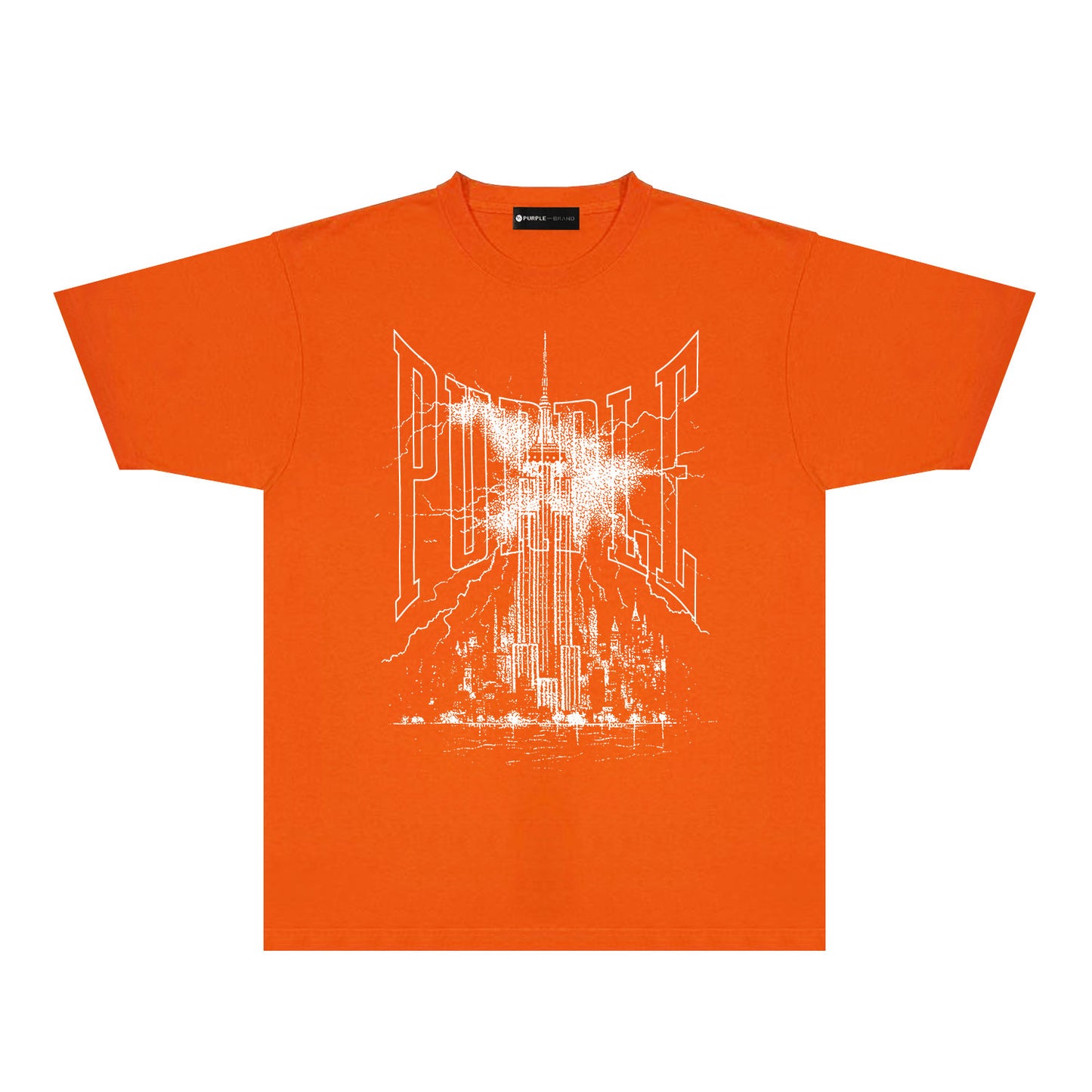 Purple Night Harbor Graphic T-Shirt Short Sleeve Casual Streetwear Tee PUR085