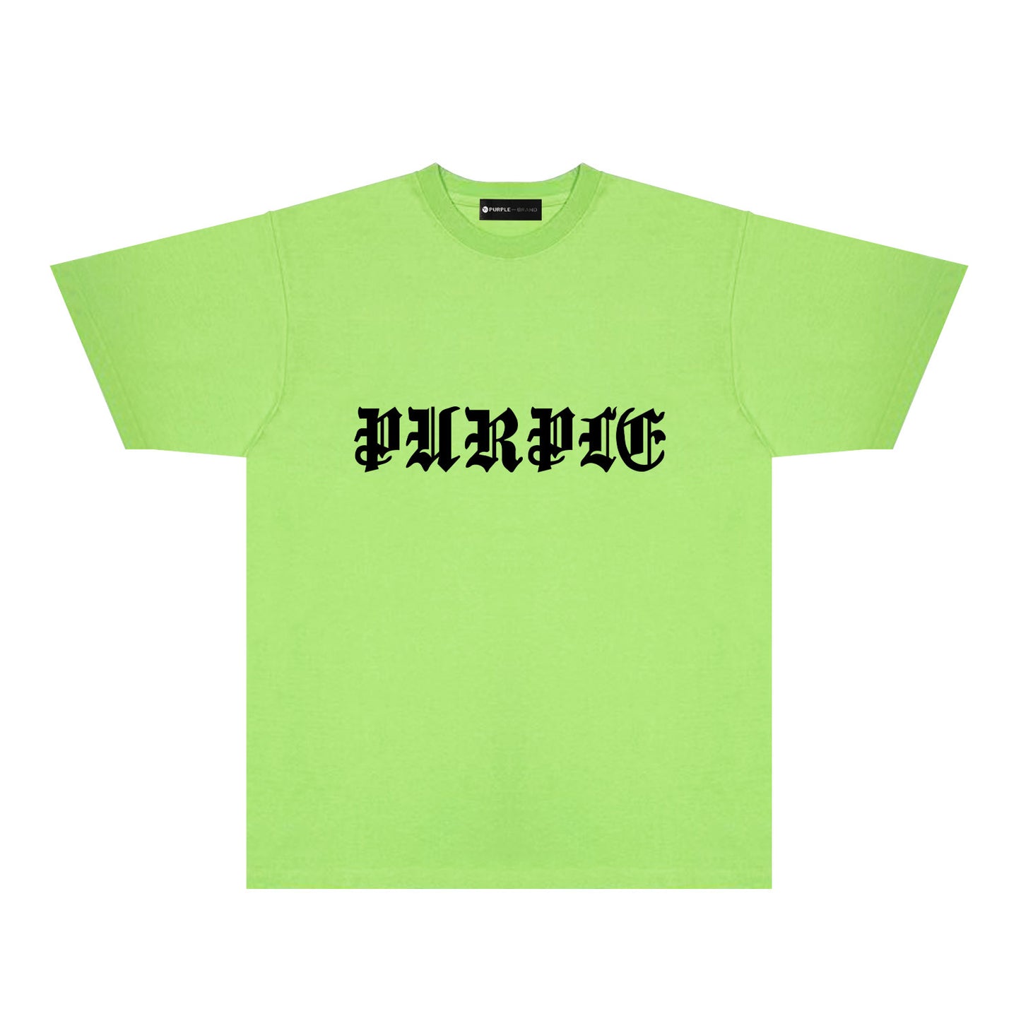 Purple Sanskrit Letter Graphic T-Shirt Short Sleeve Casual Streetwear Tee PUR086