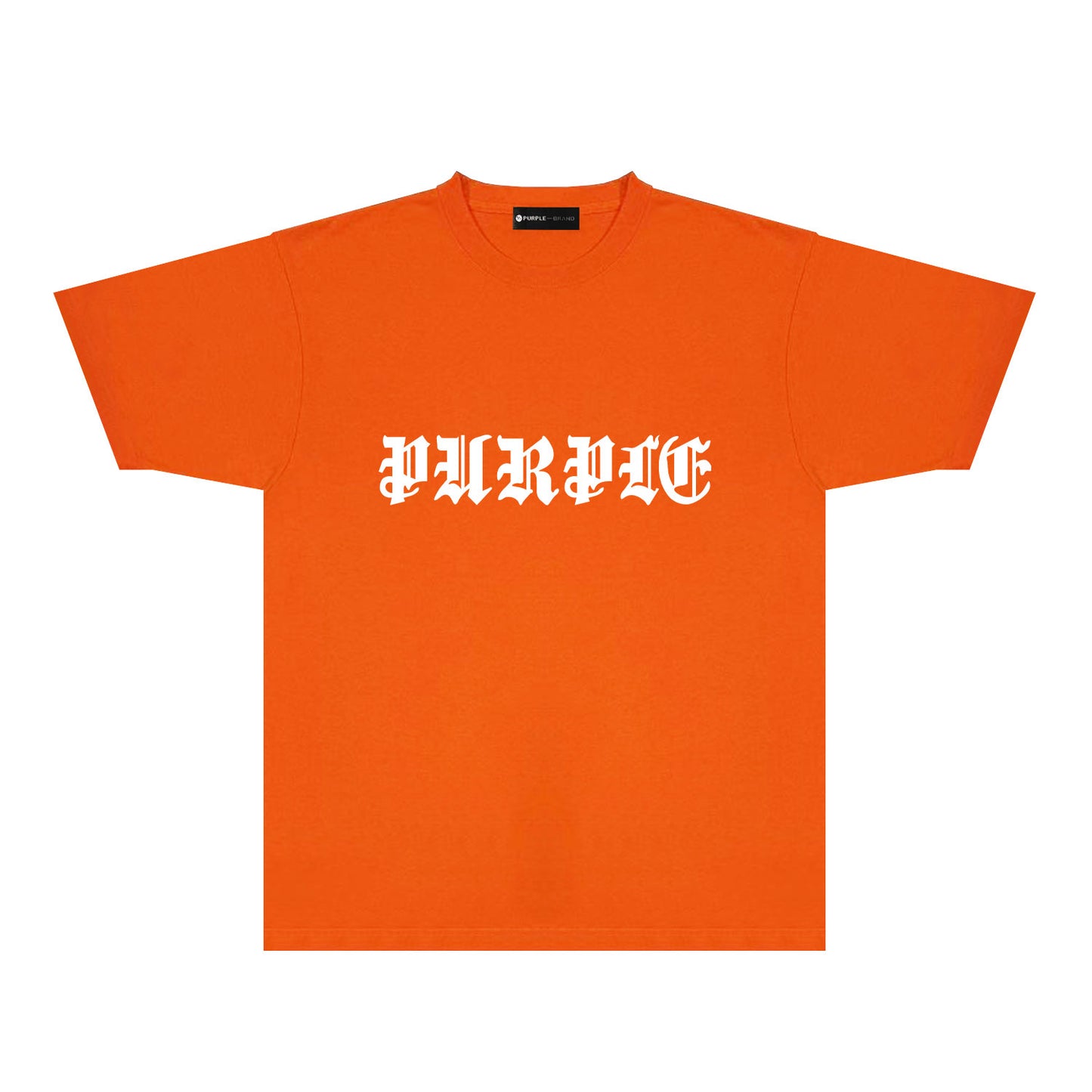 Purple Sanskrit Letter Graphic T-Shirt Short Sleeve Casual Streetwear Tee PUR086