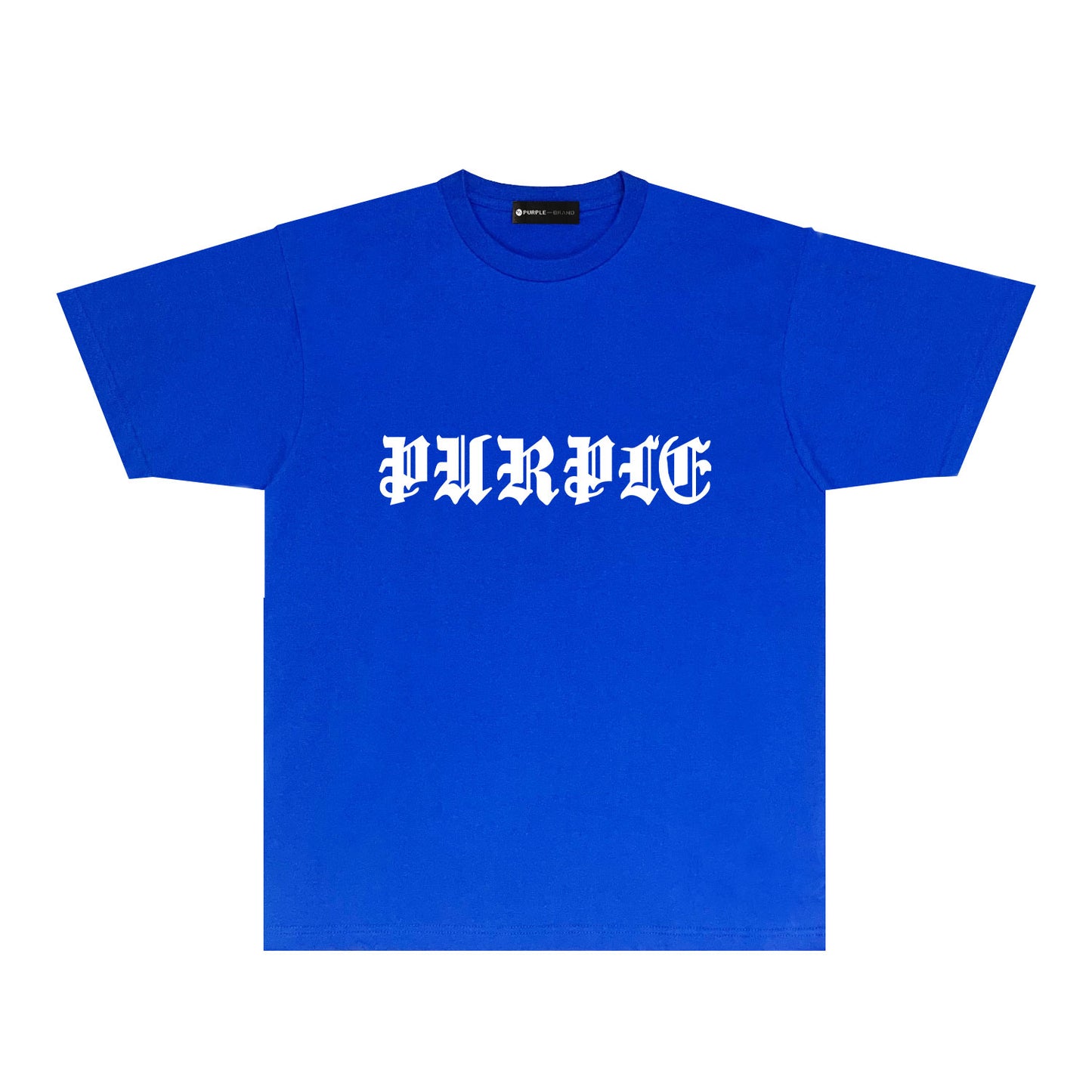Purple Sanskrit Letter Graphic T-Shirt Short Sleeve Casual Streetwear Tee PUR086