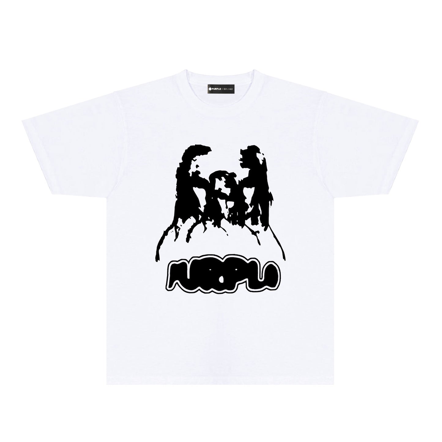 Purple Red Graffiti Graphic T-Shirt Short Sleeve Casual Streetwear Tee PUR087