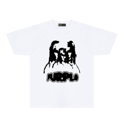 Purple Red Graffiti Graphic T-Shirt Short Sleeve Casual Streetwear Tee PUR087