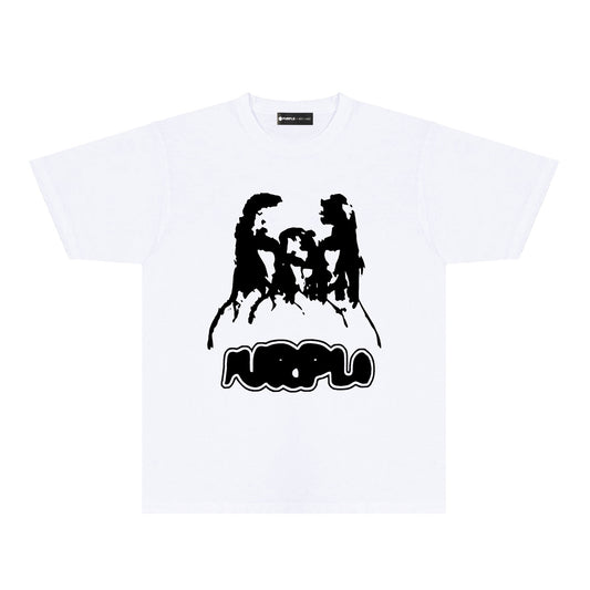 Purple Red Graffiti Graphic T-Shirt Short Sleeve Casual Streetwear Tee PUR087