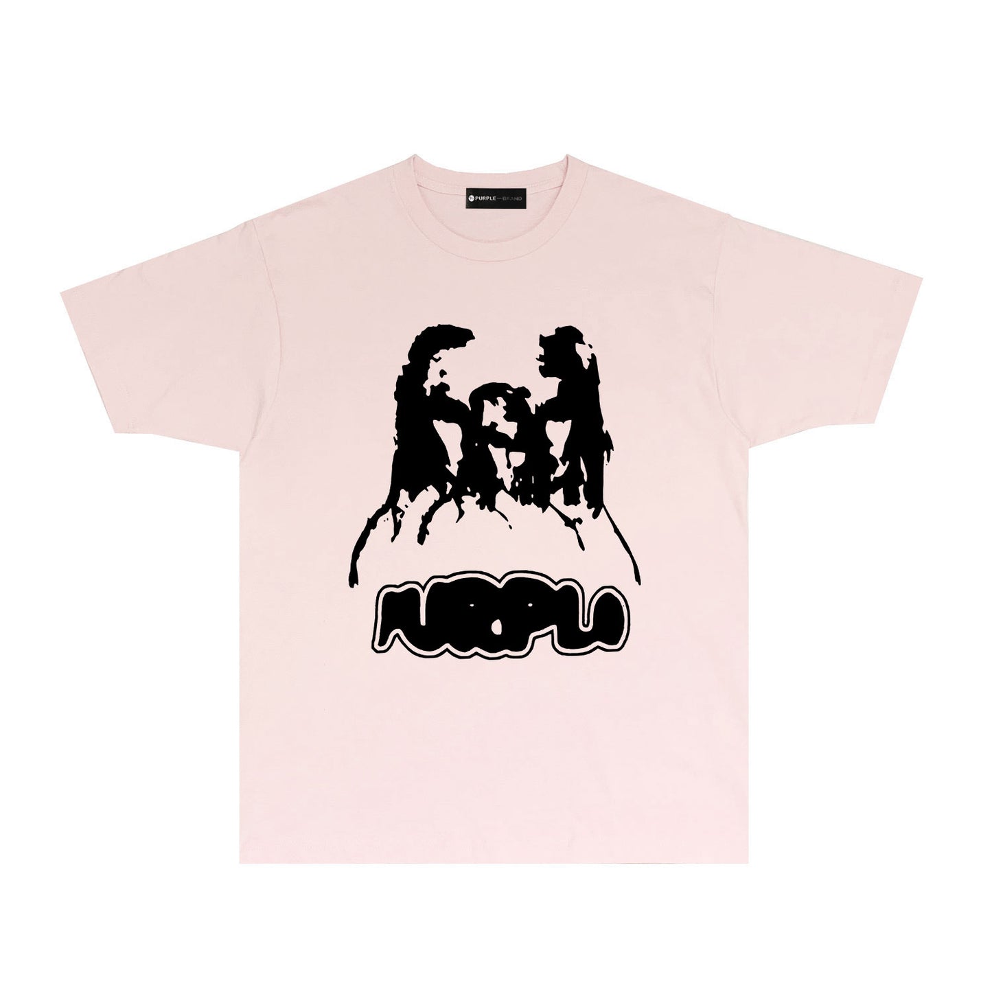 Purple Red Graffiti Graphic T-Shirt Short Sleeve Casual Streetwear Tee PUR087