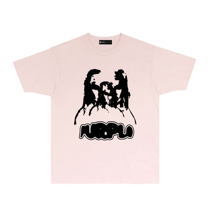 Purple Red Graffiti Graphic T-Shirt Short Sleeve Casual Streetwear Tee PUR087