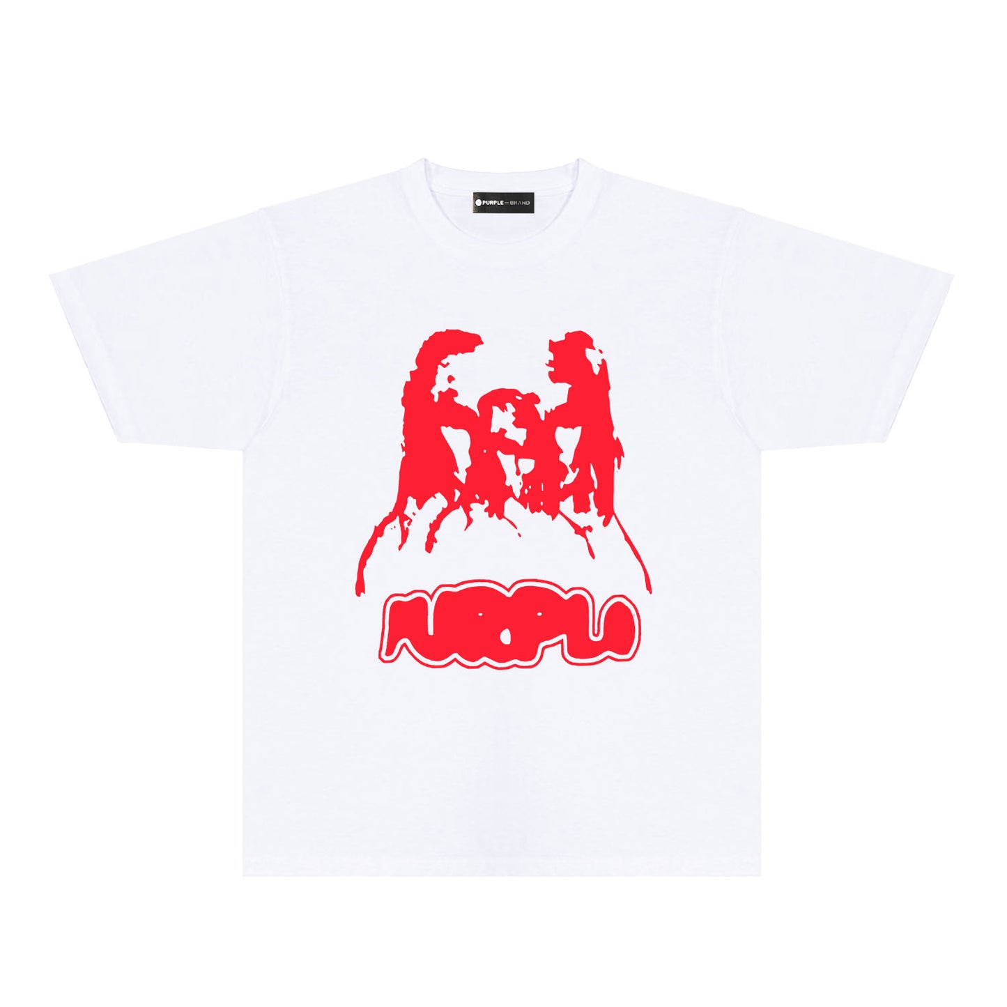 Purple Red Graffiti Graphic T-Shirt Short Sleeve Casual Streetwear Tee PUR087