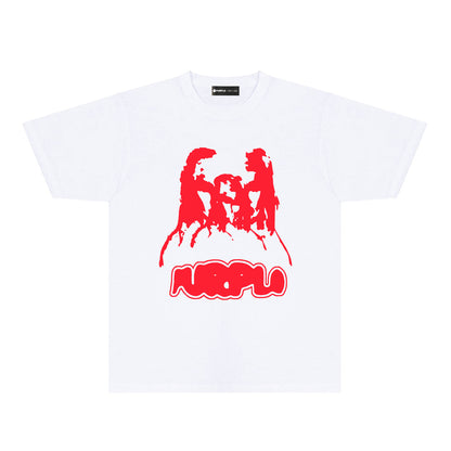 Purple Red Graffiti Graphic T-Shirt Short Sleeve Casual Streetwear Tee PUR087
