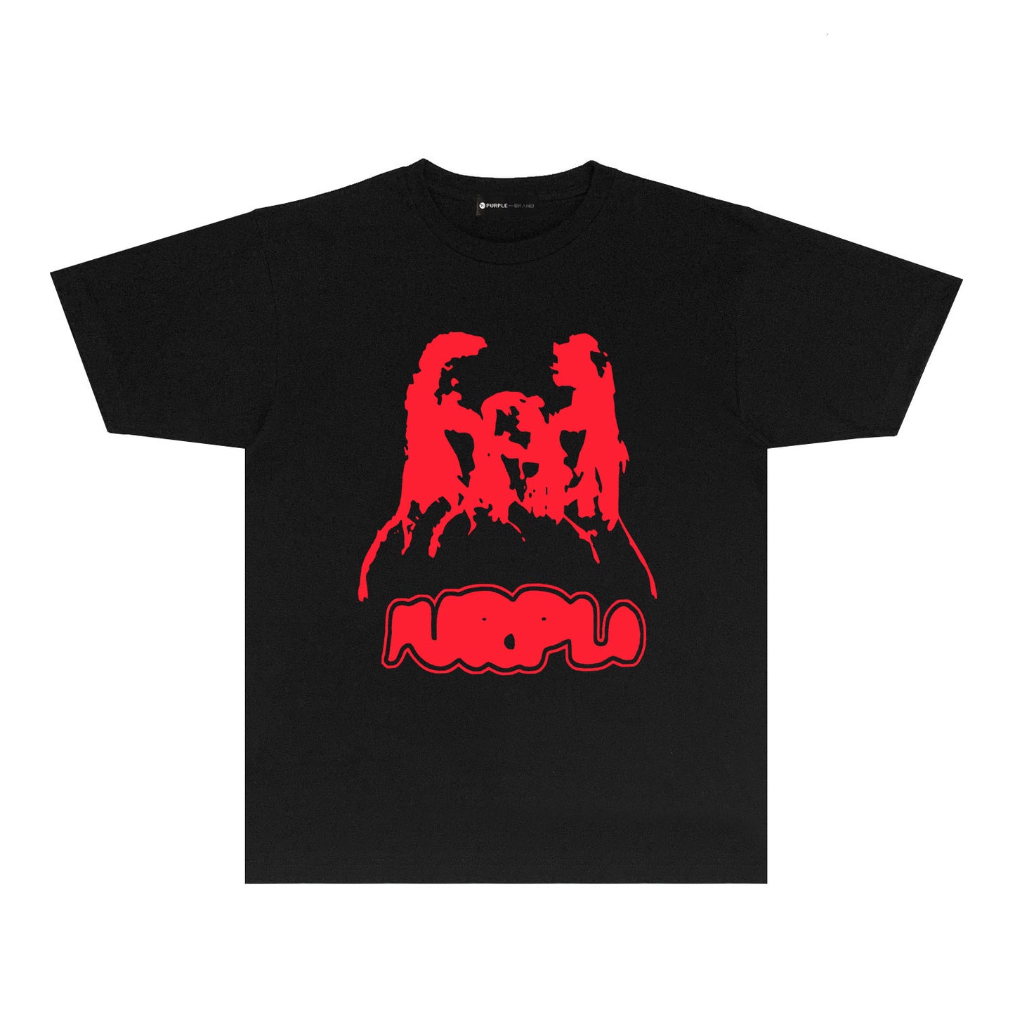 Purple Red Graffiti Graphic T-Shirt Short Sleeve Casual Streetwear Tee PUR087