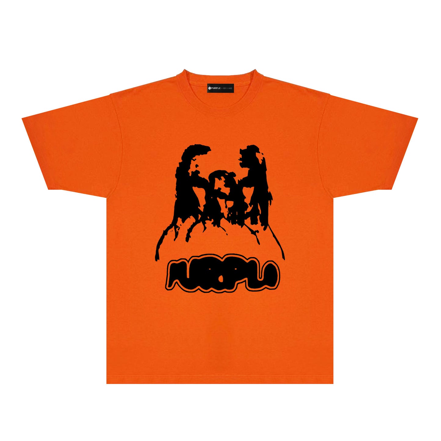 Purple Red Graffiti Graphic T-Shirt Short Sleeve Casual Streetwear Tee PUR087