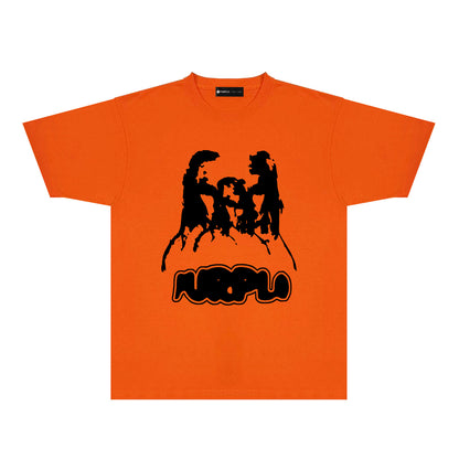 Purple Red Graffiti Graphic T-Shirt Short Sleeve Casual Streetwear Tee PUR087