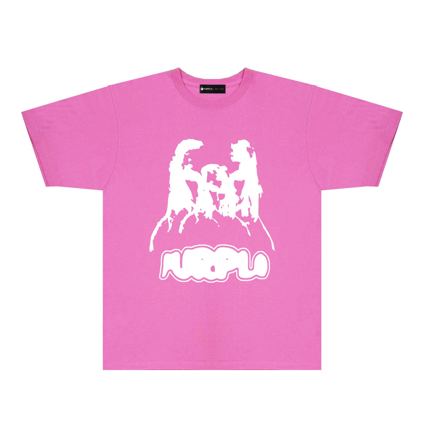 Purple Red Graffiti Graphic T-Shirt Short Sleeve Casual Streetwear Tee PUR087