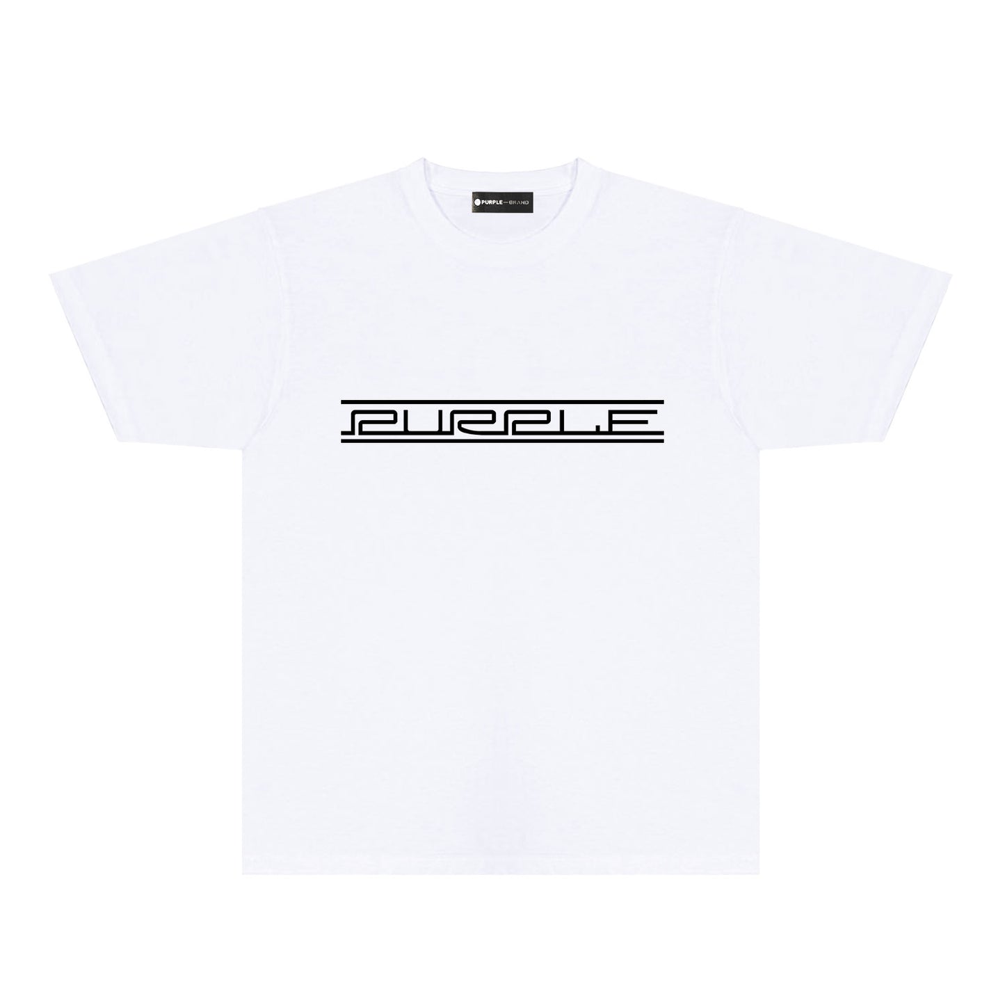 Purple Patterned Letter Graphic T-Shirt Short Sleeve Casual Streetwear Tee PUR088