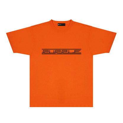 Purple Patterned Letter Graphic T-Shirt Short Sleeve Casual Streetwear Tee PUR088