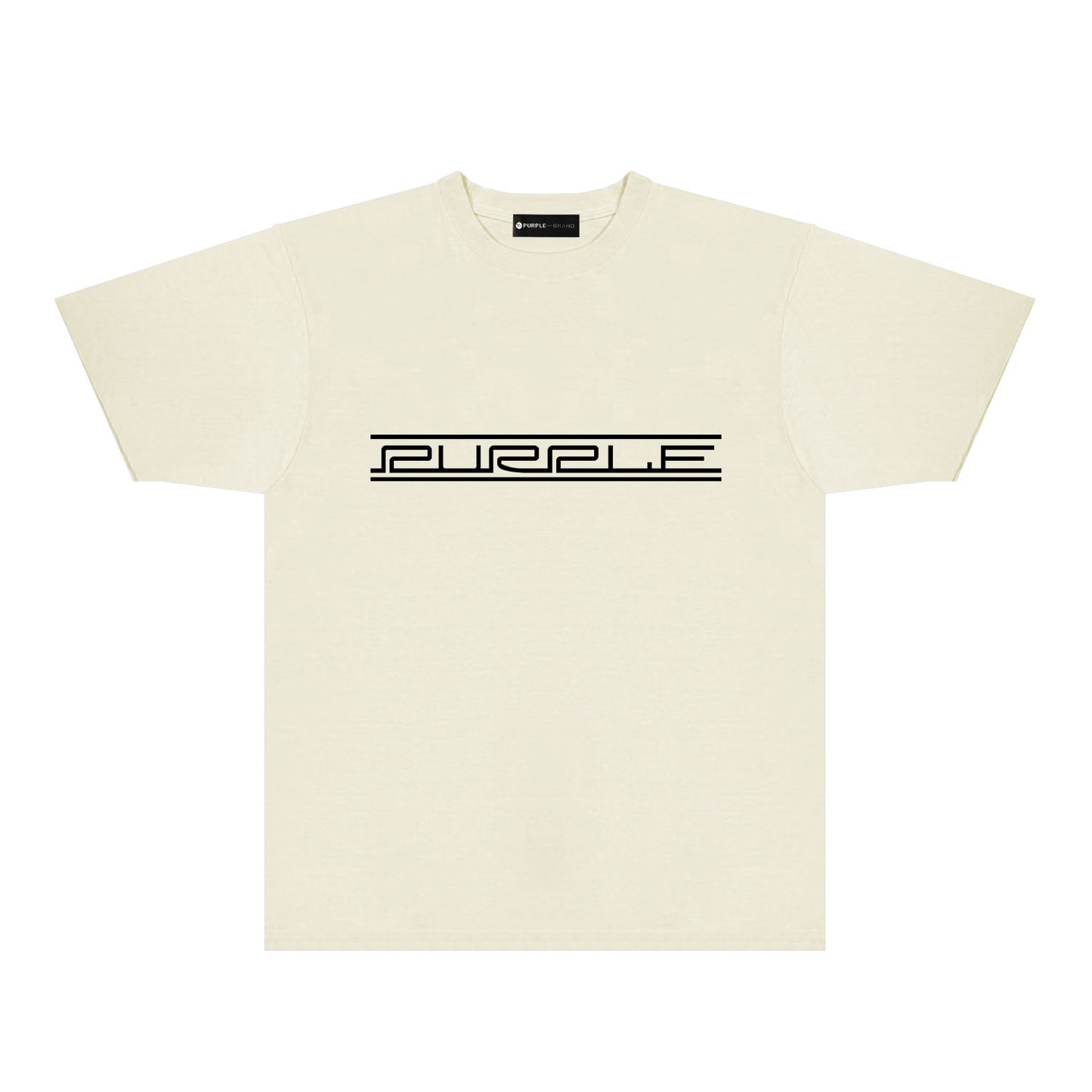 Purple Patterned Letter Graphic T-Shirt Short Sleeve Casual Streetwear Tee PUR088