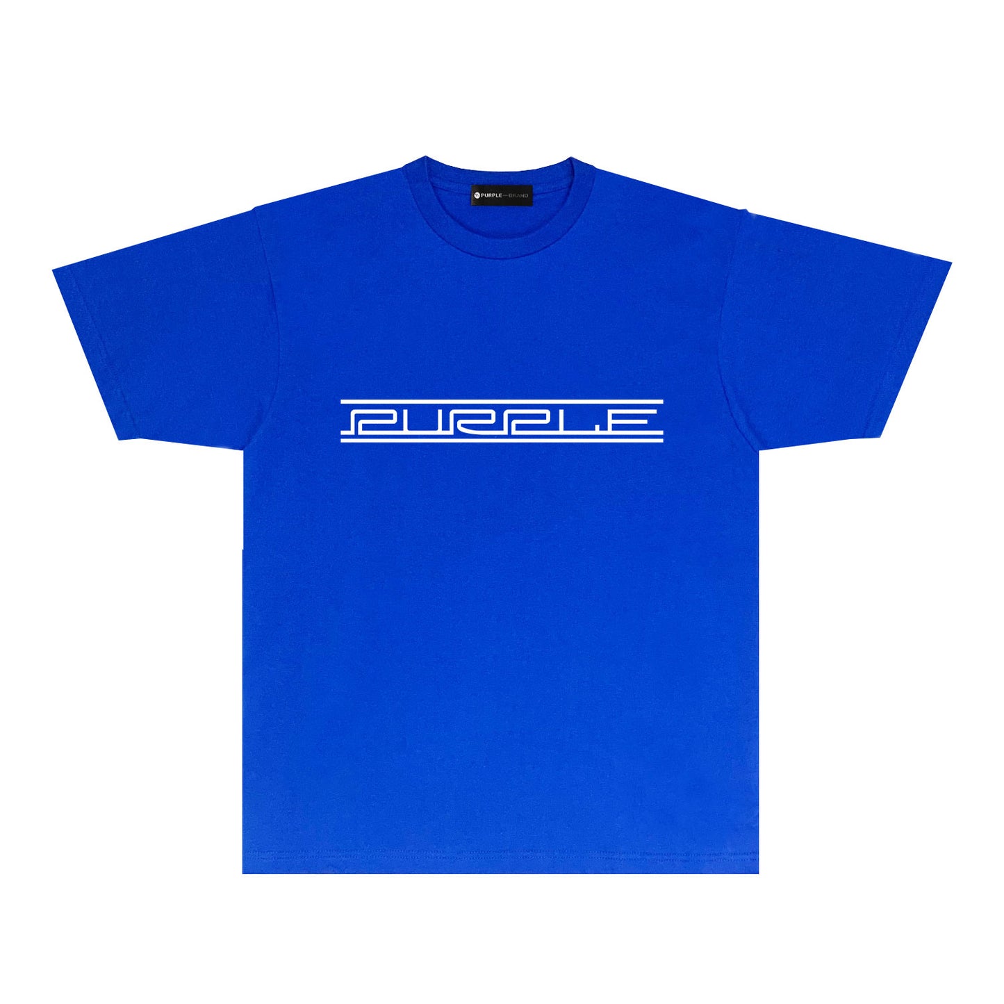 Purple Patterned Letter Graphic T-Shirt Short Sleeve Casual Streetwear Tee PUR088