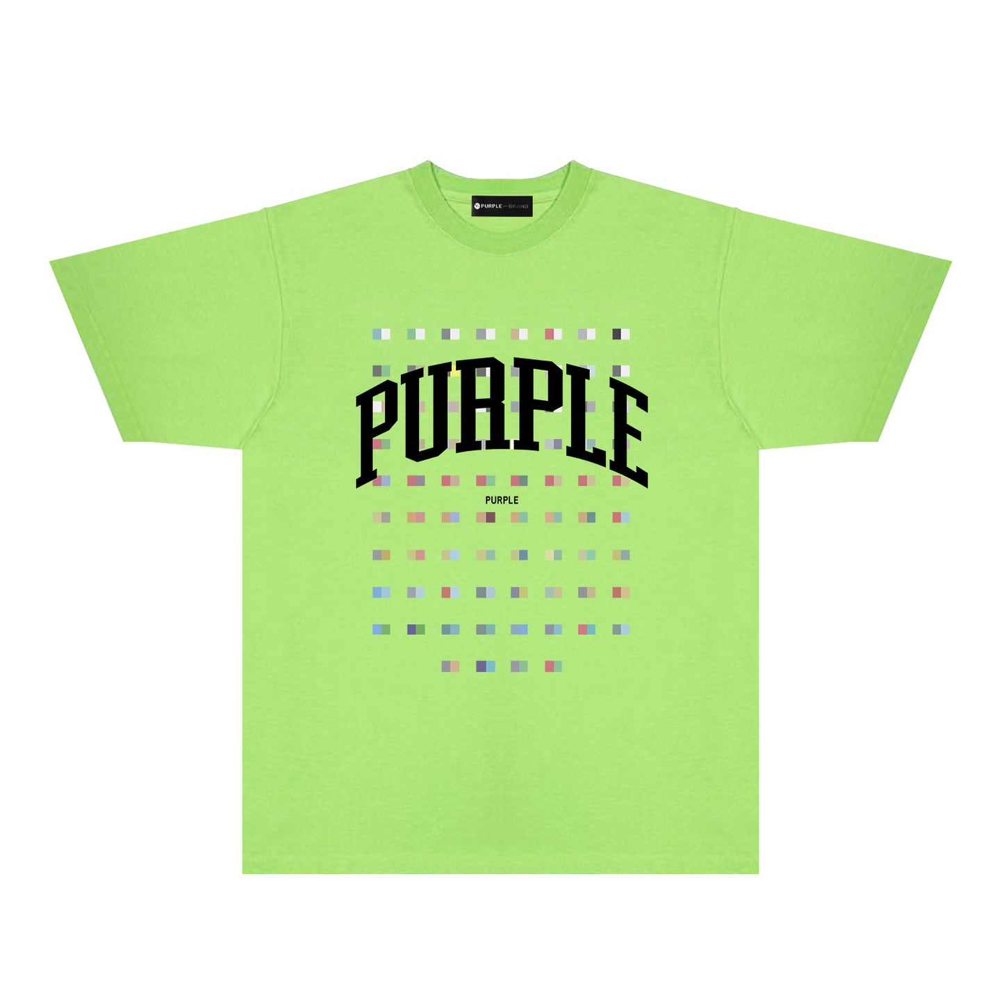 Purple Multicolor Block Graphic T-Shirt Short Sleeve Casual Streetwear Tee PUR089