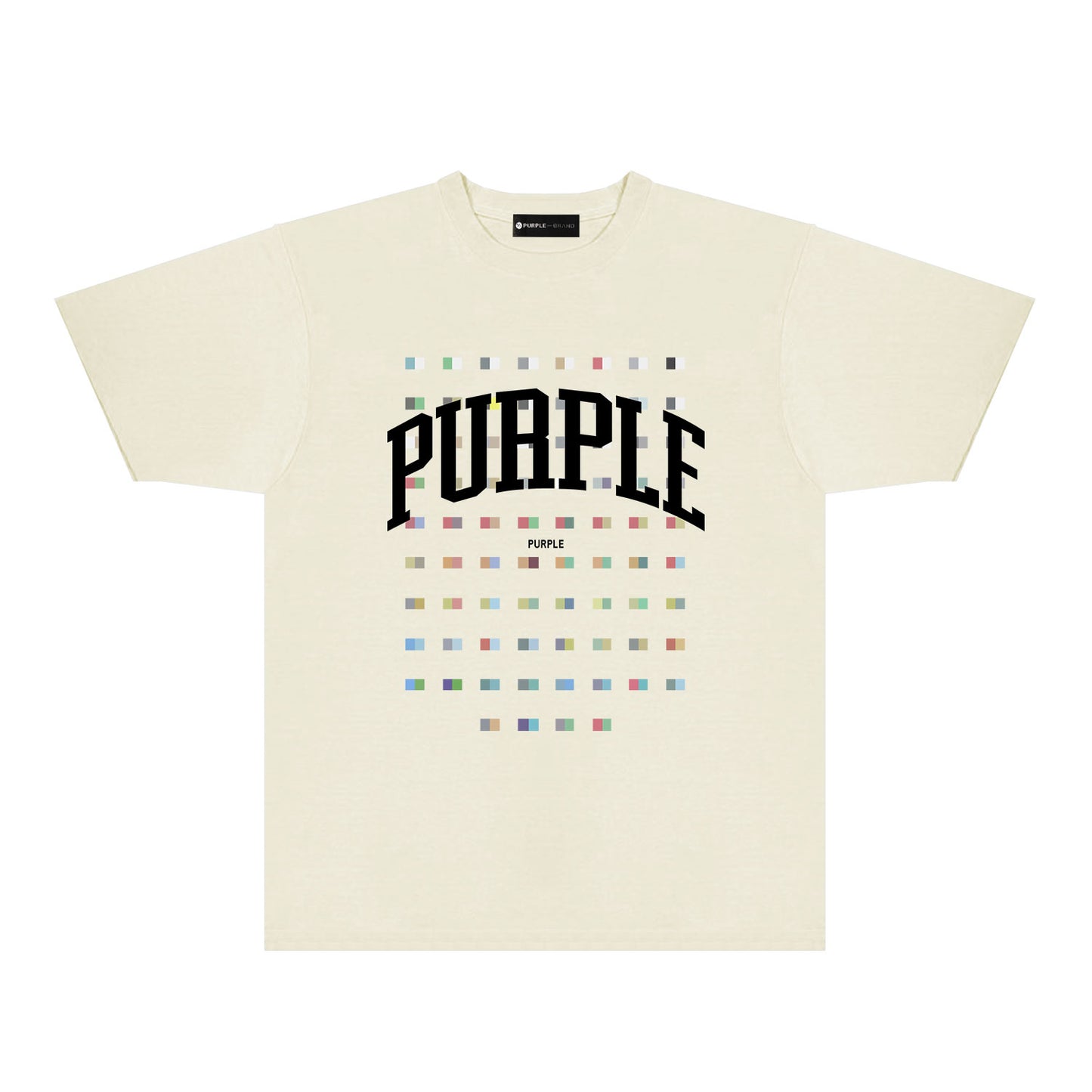 Purple Multicolor Block Graphic T-Shirt Short Sleeve Casual Streetwear Tee PUR089