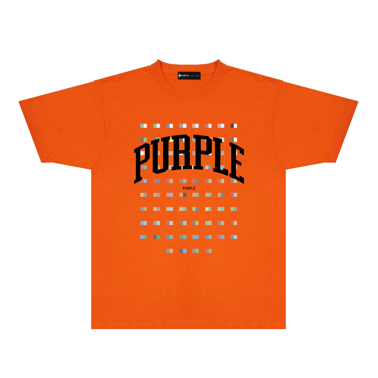 Purple Multicolor Block Graphic T-Shirt Short Sleeve Casual Streetwear Tee PUR089