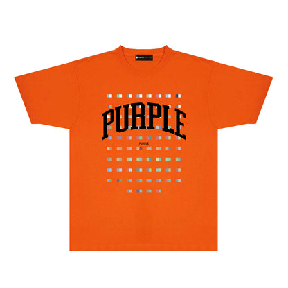Purple Multicolor Block Graphic T-Shirt Short Sleeve Casual Streetwear Tee PUR089
