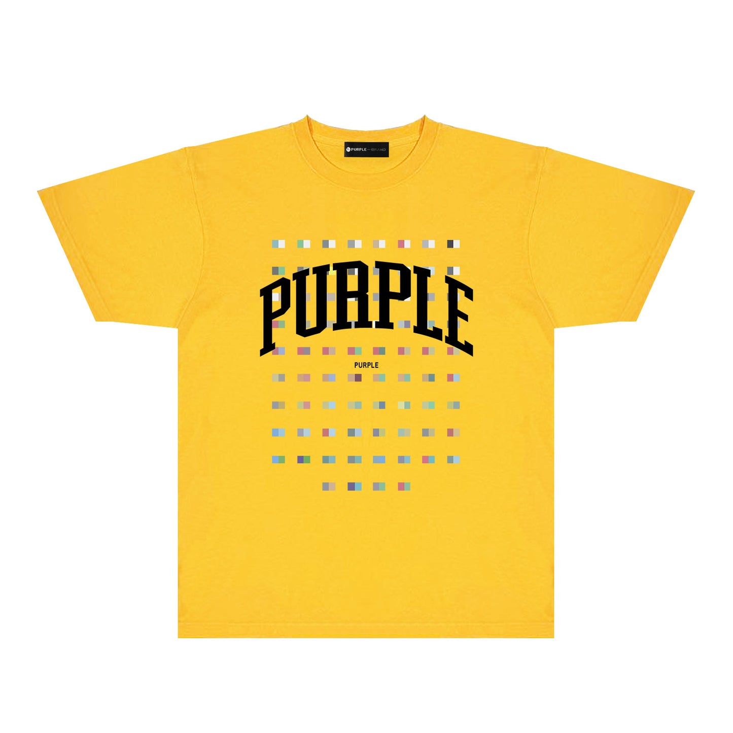 Purple Multicolor Block Graphic T-Shirt Short Sleeve Casual Streetwear Tee PUR089