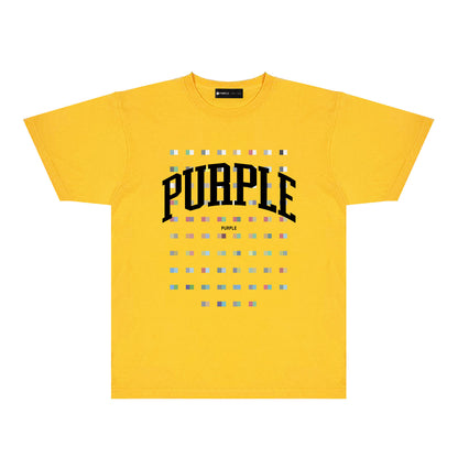 Purple Multicolor Block Graphic T-Shirt Short Sleeve Casual Streetwear Tee PUR089