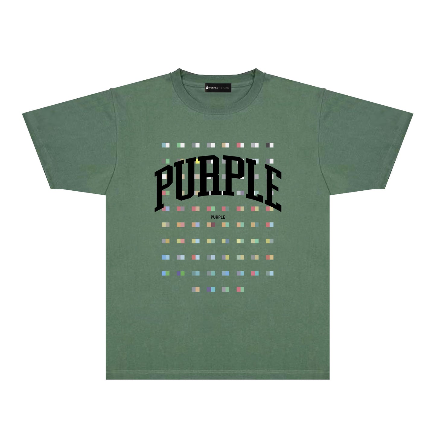 Purple Multicolor Block Graphic T-Shirt Short Sleeve Casual Streetwear Tee PUR089