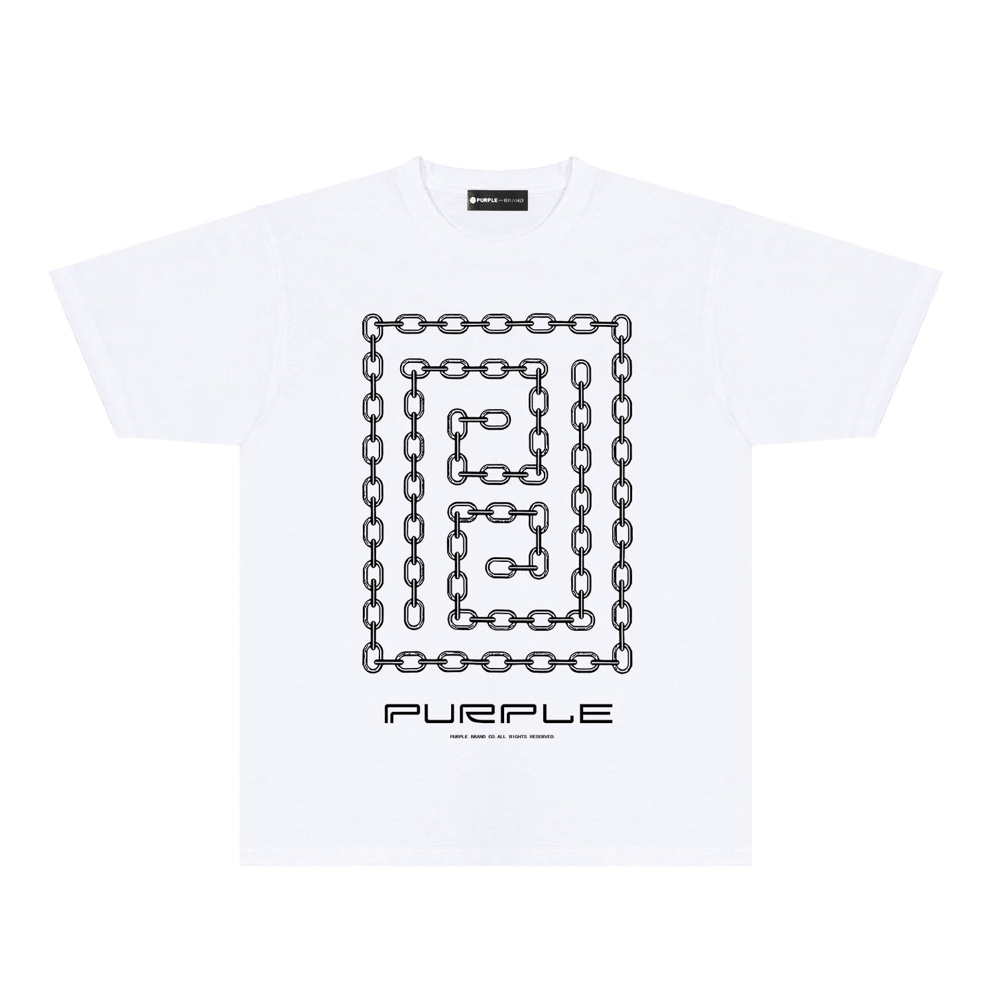 Purple Chain Graphic T-Shirt Short Sleeve Casual Streetwear Tee PUR090