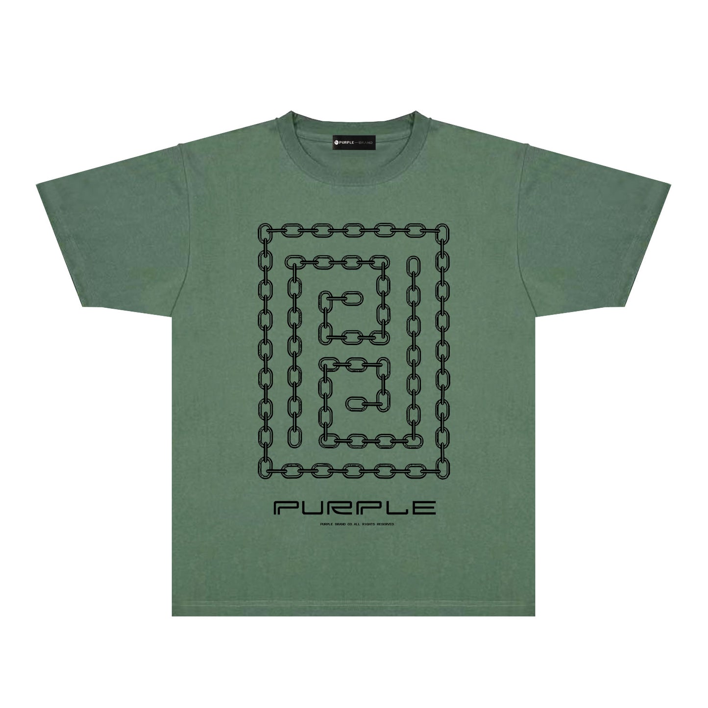 Purple Chain Graphic T-Shirt Short Sleeve Casual Streetwear Tee PUR090